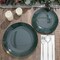 HUNTER GREEN 10 Glossy 10" Round Plastic Salad PLATES Gold Rim